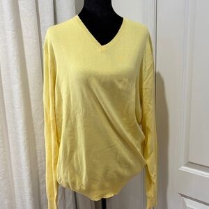 J. Crew Men's V-Neck Sweater in Light Yellow